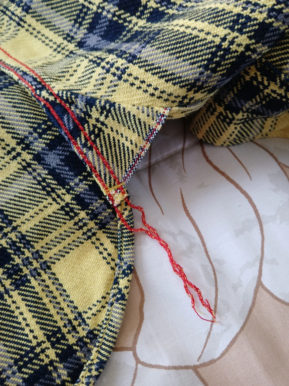 Iron Heart IHSH-412-YEL - 9oz Selvedge Indigo Check Flannel Work Shirt - Yellow - Picture 6 of 11